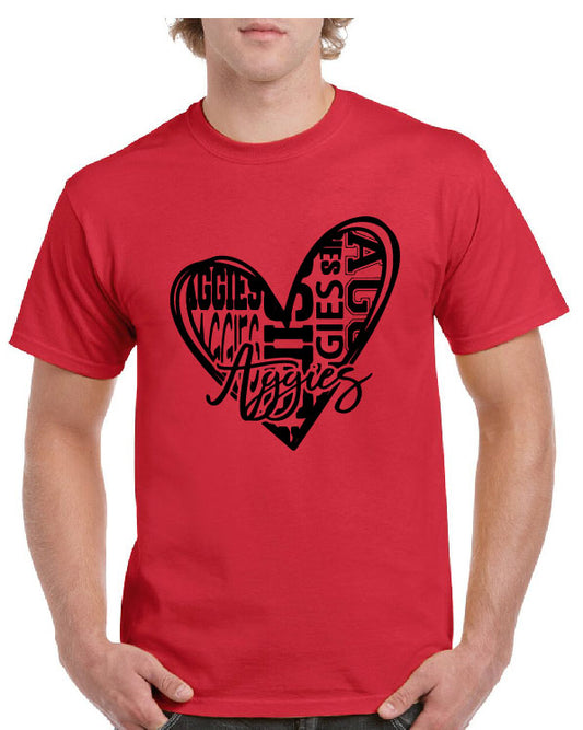 AGGIES LOVE HEART TEE