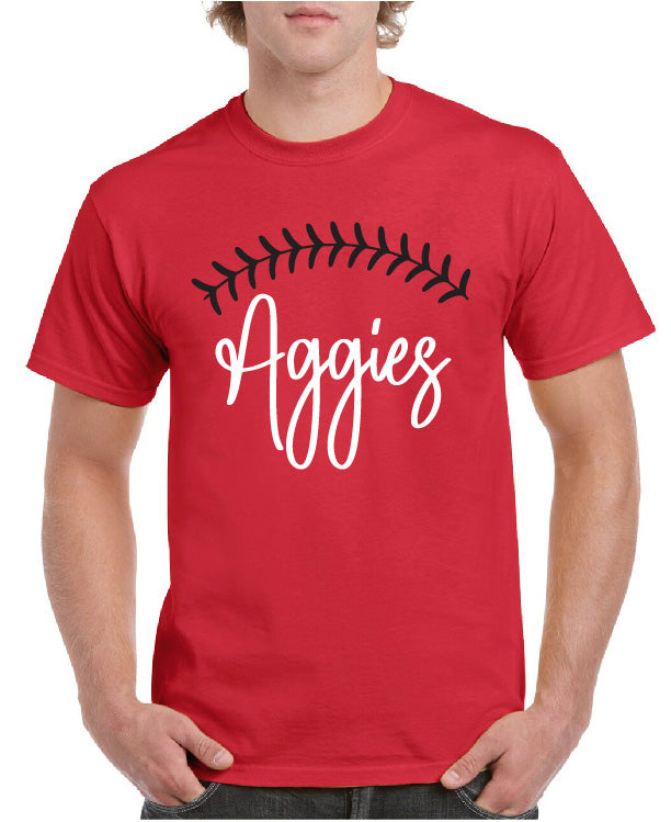 AGGIES SCRIPT BASEBALL TEE