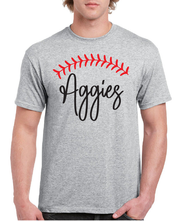 AGGIES SCRIPT BASEBALL TEE