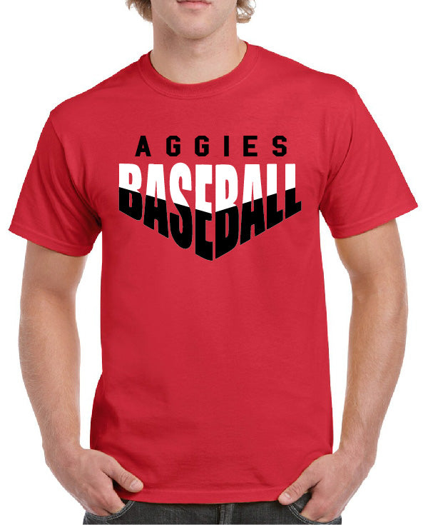 AGGIES SPLIT COLOR BASEBALL TEE