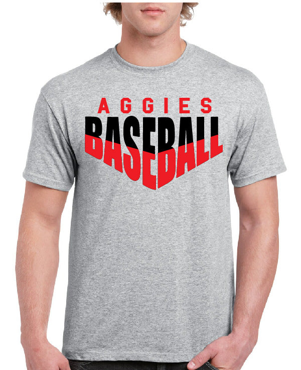 AGGIES SPLIT COLOR BASEBALL TEE