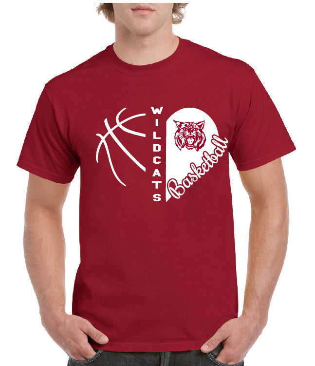 WILDCATS LOVE BASKETBALL TEE