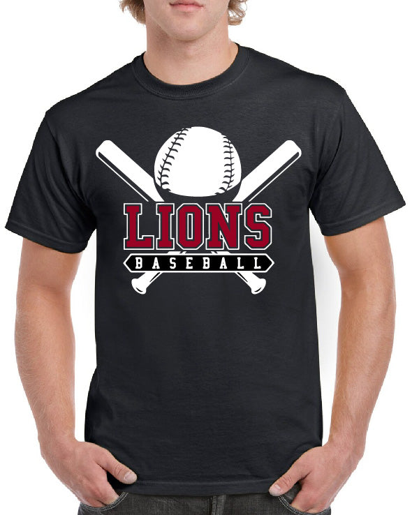 LIONS BASEBALL CROSS BAT TEE